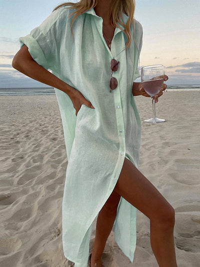 Milou™ | Simple Maxi Shirt Dress