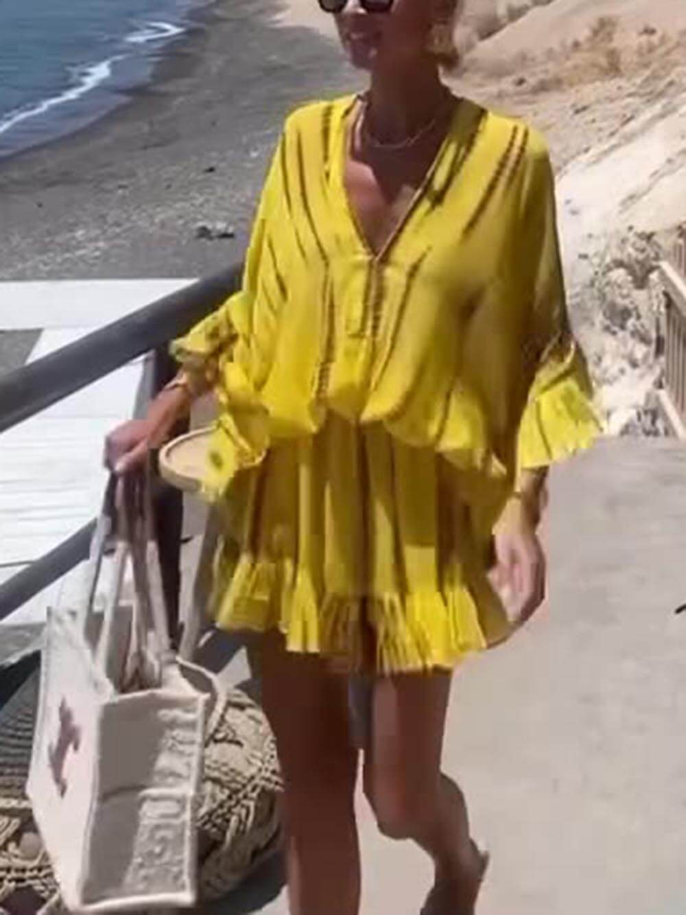 Hazel | Soft V-Neck Casual Mini Dress