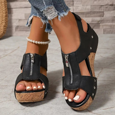 Evi™ | Retro Wedge Booties