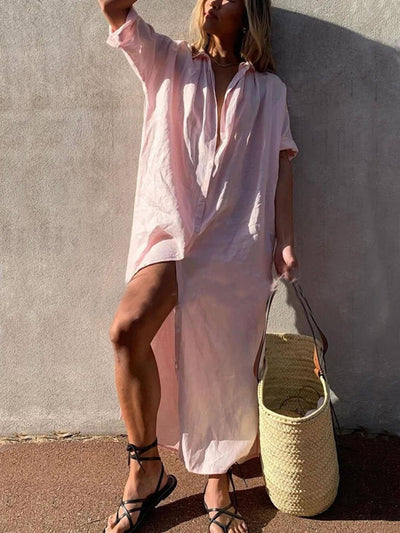 Milou™ | Simple Maxi Shirt Dress