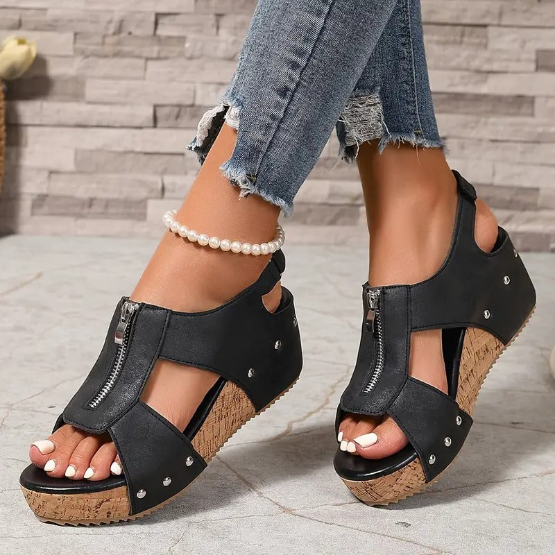 Evi™ | Retro Wedge Booties