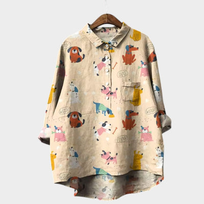 Marianella™ | Oversized Dog Print Shirt