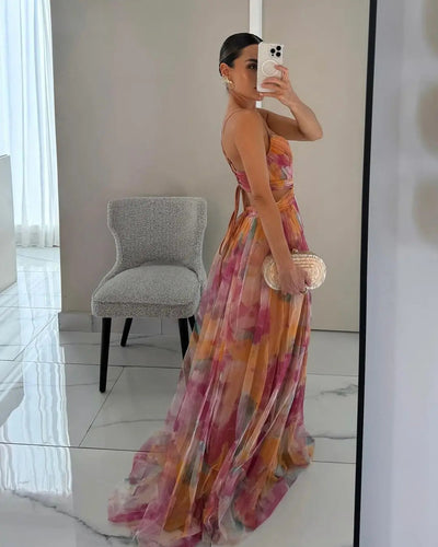 Eléna™ | Elegant Floral Long Dress