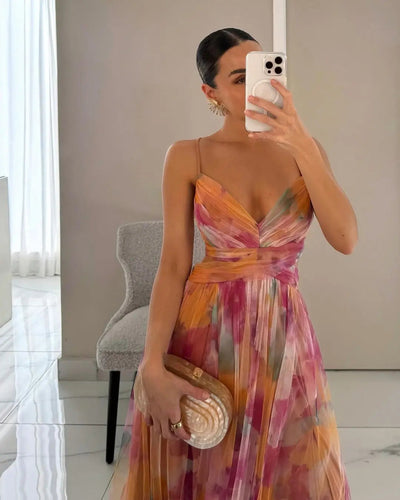 Eléna™ | Elegant Floral Long Dress