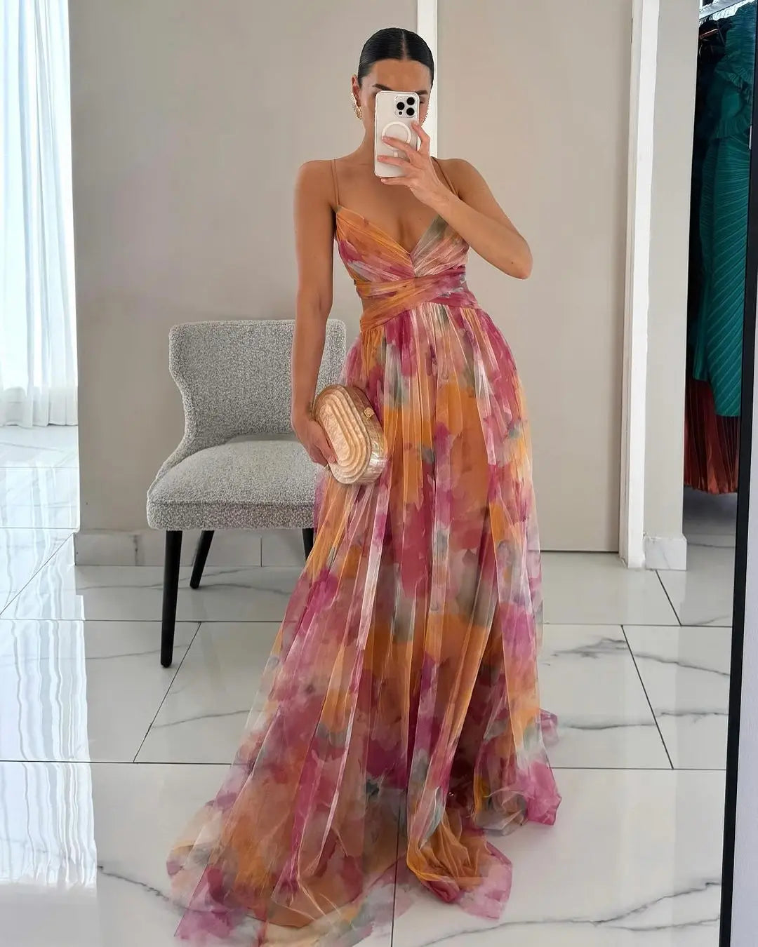 Eléna™ | Elegant Floral Long Dress