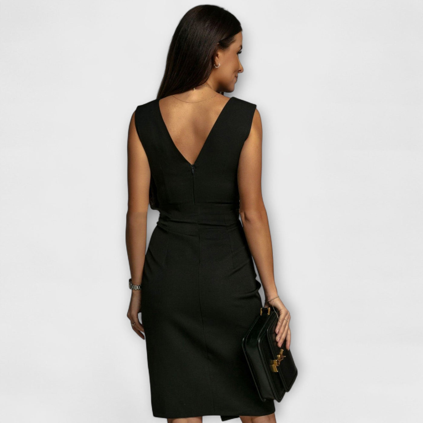 Desi™ | Fitted V-Neck Split Dress