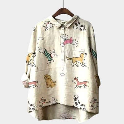 Marianella™ | Oversized Dog Print Shirt