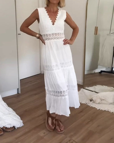 Alexandra™ | White Plunge Dress