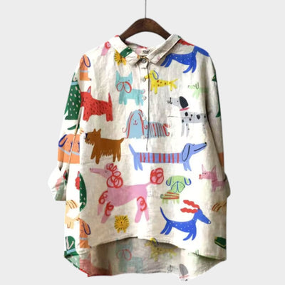 Marianella™ | Oversized Dog Print Shirt