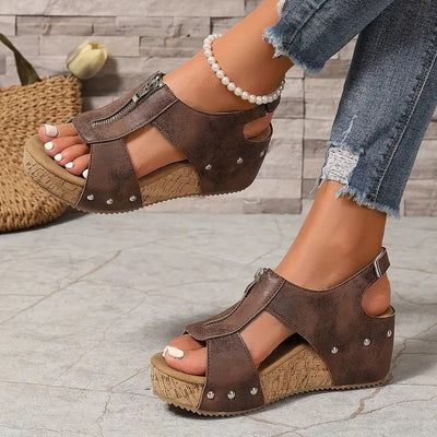 Evi™ | Retro Wedge Booties