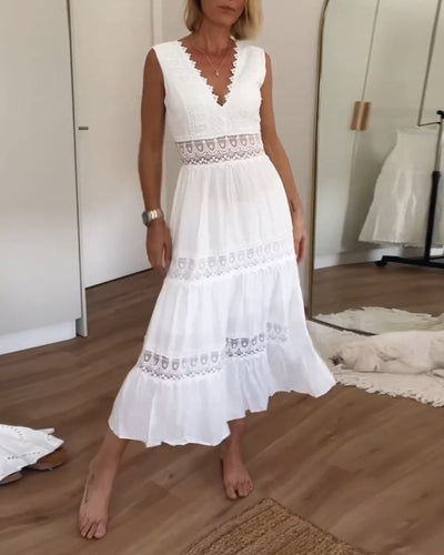 Alexandra™ | White Plunge Dress
