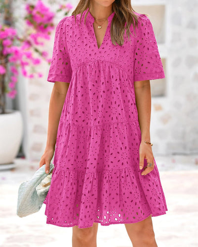 Mary™ | Broderie V-Neck Dress