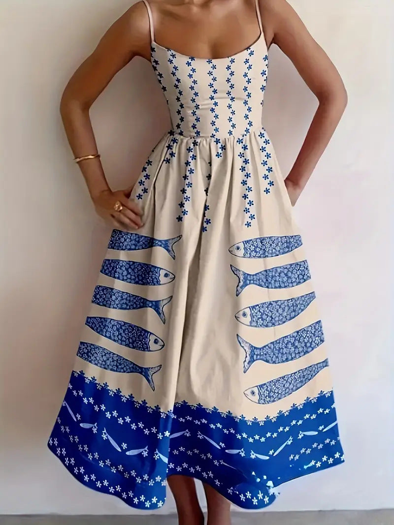 Azure Fish™ | Print Dress