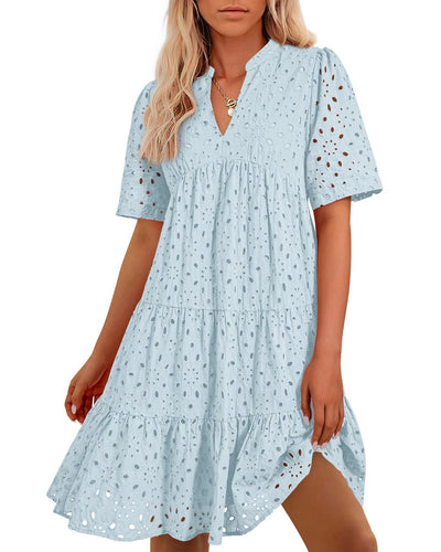 Mary™ | Broderie V-Neck Dress