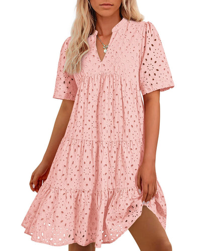 Mary™ | Broderie V-Neck Dress