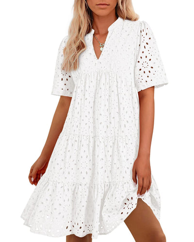 Mary™ | Broderie V-Neck Dress