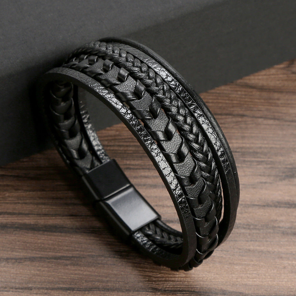 Ragnar™ | Leather Braided Viking Bracelet