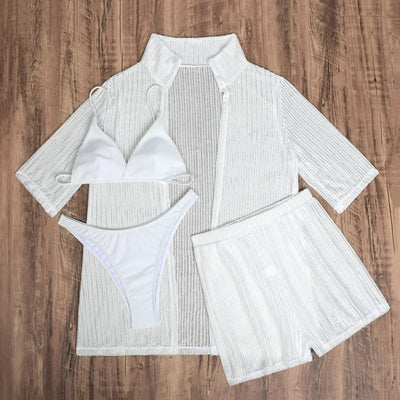Aura™ | 4-Piece Mesh & Triangle Bikini Set