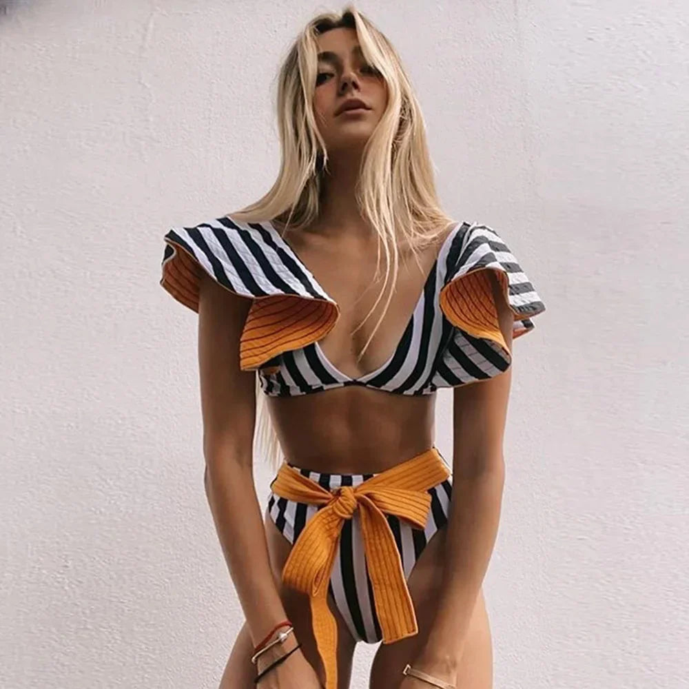 Bloom™ | Ruffle High-Waist Halter Bikini