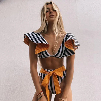 Bloom™ | Ruffle High-Waist Halter Bikini