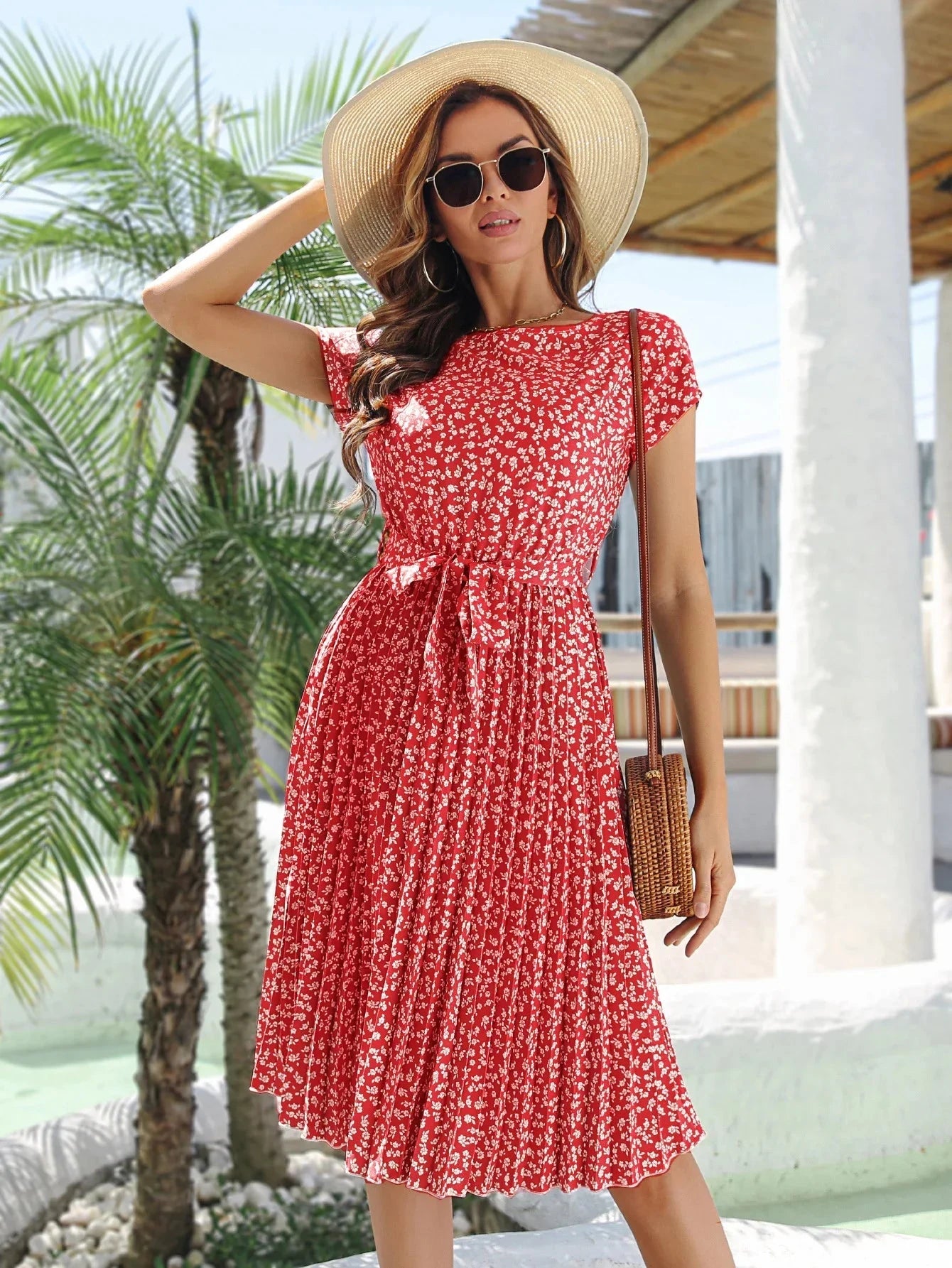 Perrin™ | Floral Pleated Dress