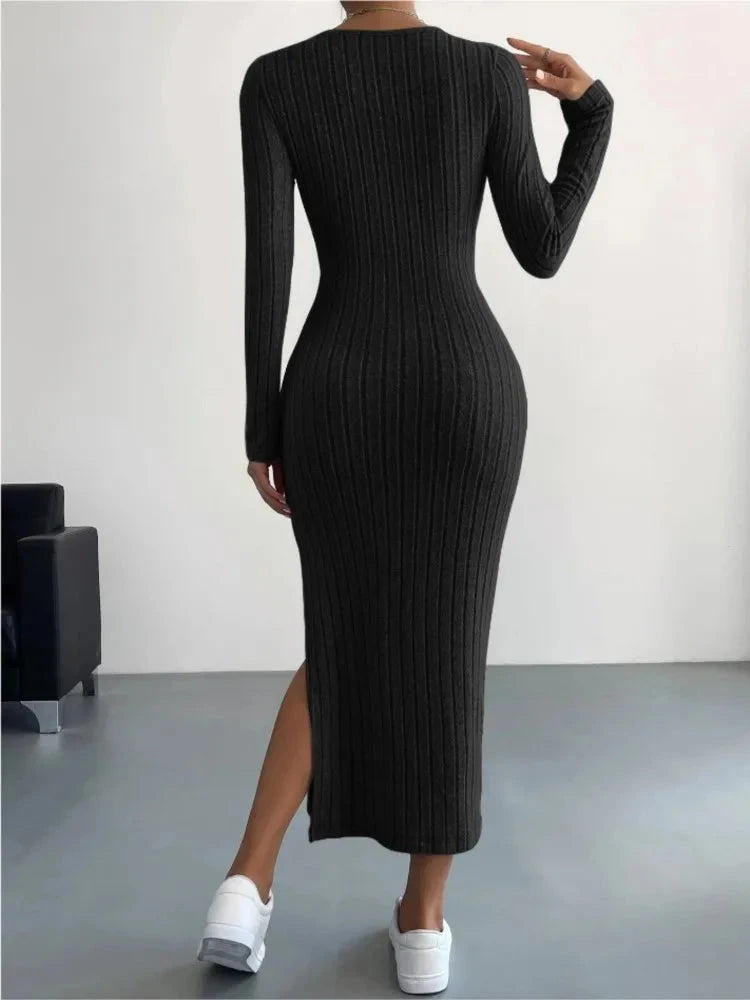 Hollis™ | Long Sleeve Midi Dress