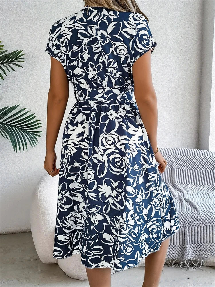 Marta™ | Elegant V-Neck Dress