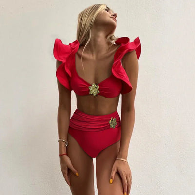 Bloom™ | Ruffle High-Waist Halter Bikini