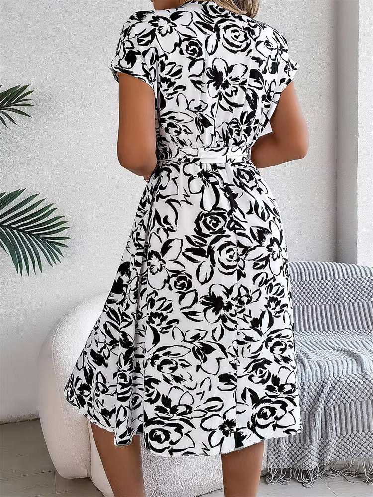 Marta™ | Elegant V-Neck Dress