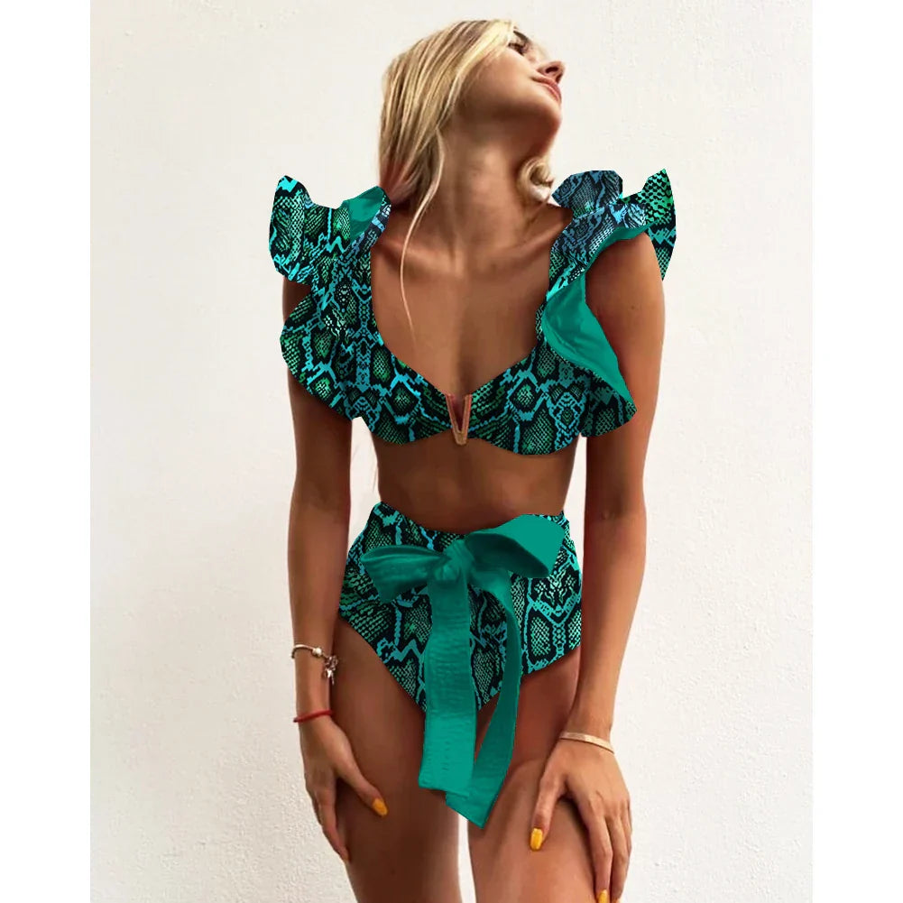 Bloom™ | Ruffle High-Waist Halter Bikini