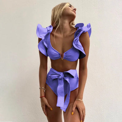 Bloom™ | Ruffle High-Waist Halter Bikini