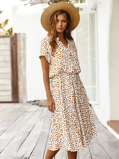 Edna™ | Vintage Waist-Tie Shirt Dress