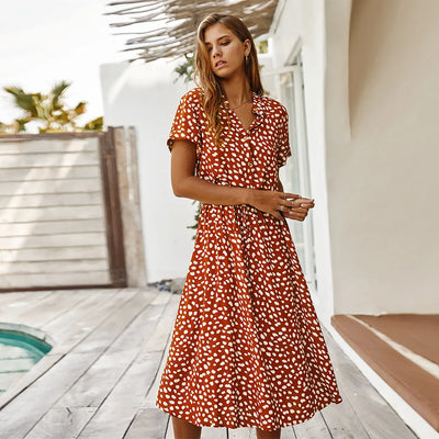 Edna™ | Vintage Waist-Tie Shirt Dress