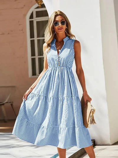 Gillian™ | Sleeveless Striped Dress
