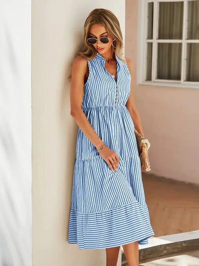 Gillian™ | Sleeveless Striped Dress