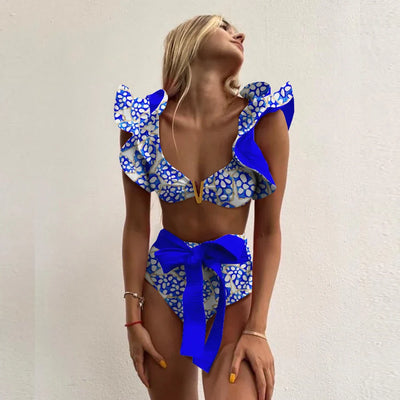 Bloom™ | Ruffle High-Waist Halter Bikini