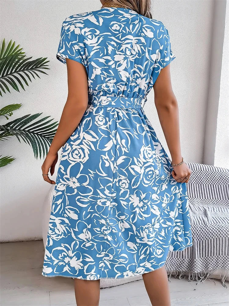Marta™ | Elegant V-Neck Dress