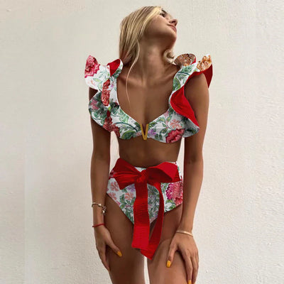 Bloom™ | Ruffle High-Waist Halter Bikini
