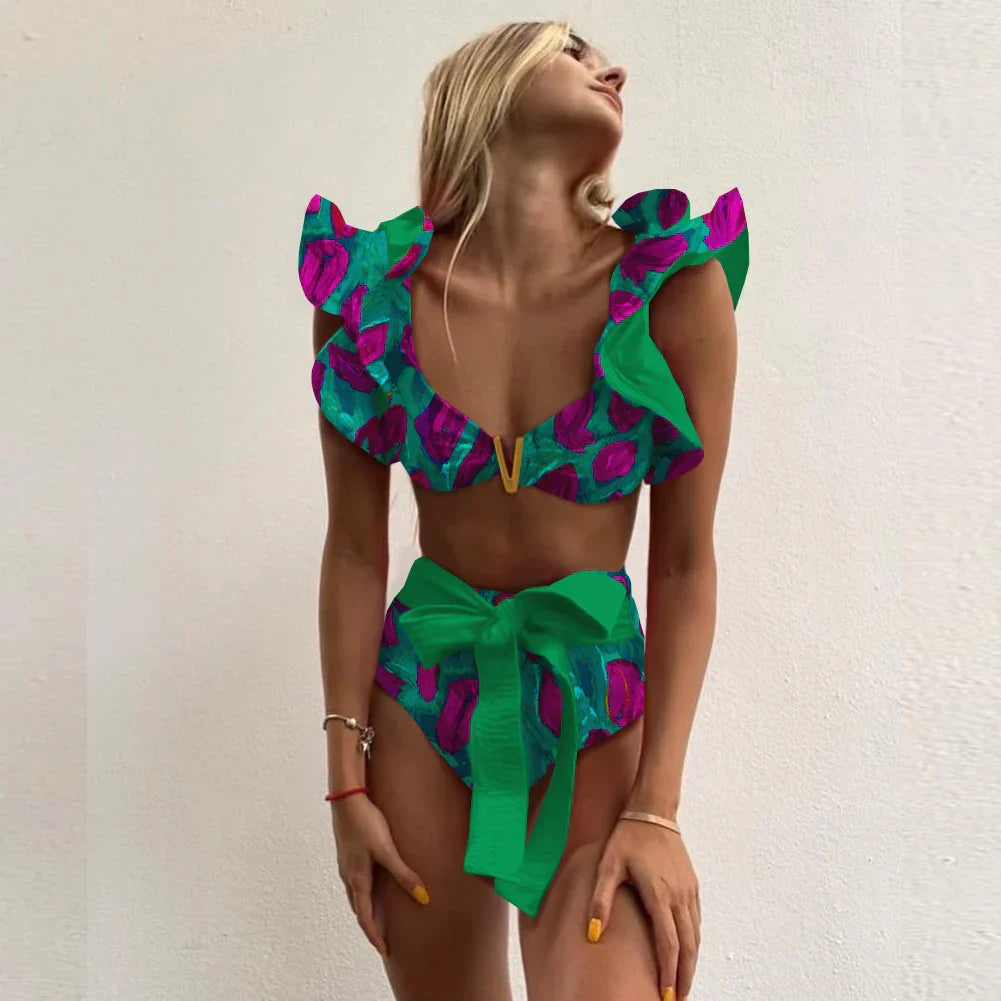 Bloom™ | Ruffle High-Waist Halter Bikini