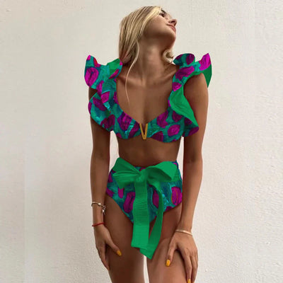 Bloom™ | Ruffle High-Waist Halter Bikini