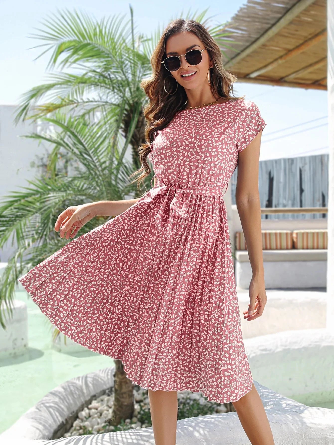 Perrin™ | Floral Pleated Dress