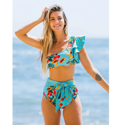 Bloom™ | Ruffle High-Waist Halter Bikini