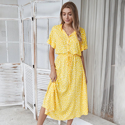 Edna™ | Vintage Waist-Tie Shirt Dress