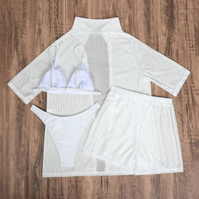 Aura™ | 4-Piece Mesh & Triangle Bikini Set