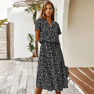 Edna™ | Vintage Waist-Tie Shirt Dress