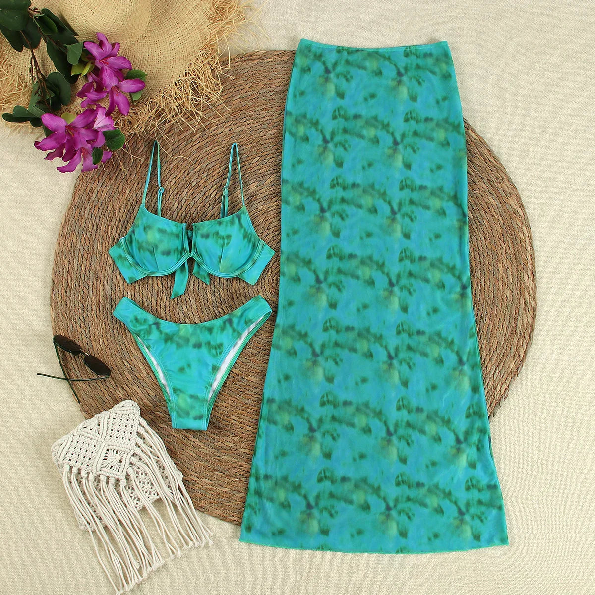 Solene™ | Tie-Dye Brazilian Bikini Set
