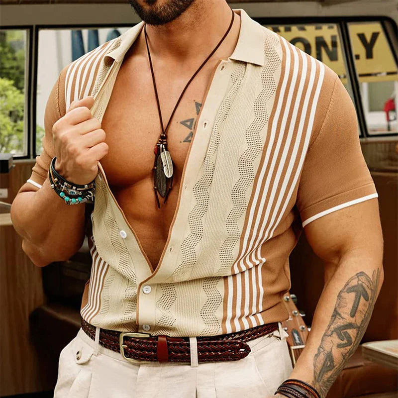 Axel™ | Vintage Knit Patchwork Shirt