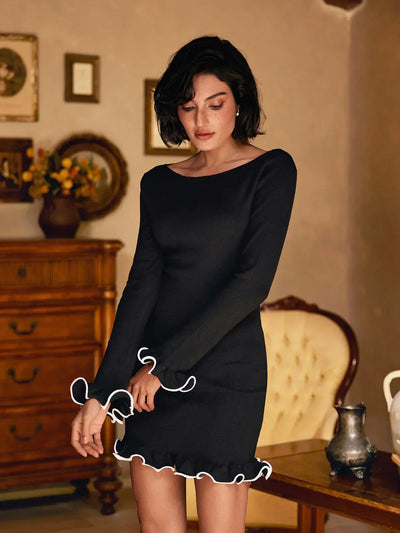 Emery™ | Ruffle Knit Mini Dress