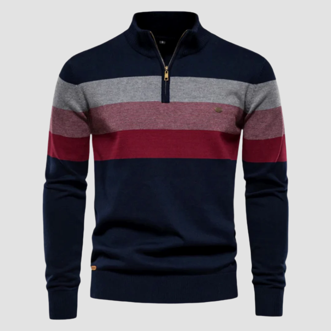 Mason™ | Striped Zip-Collar Jumper