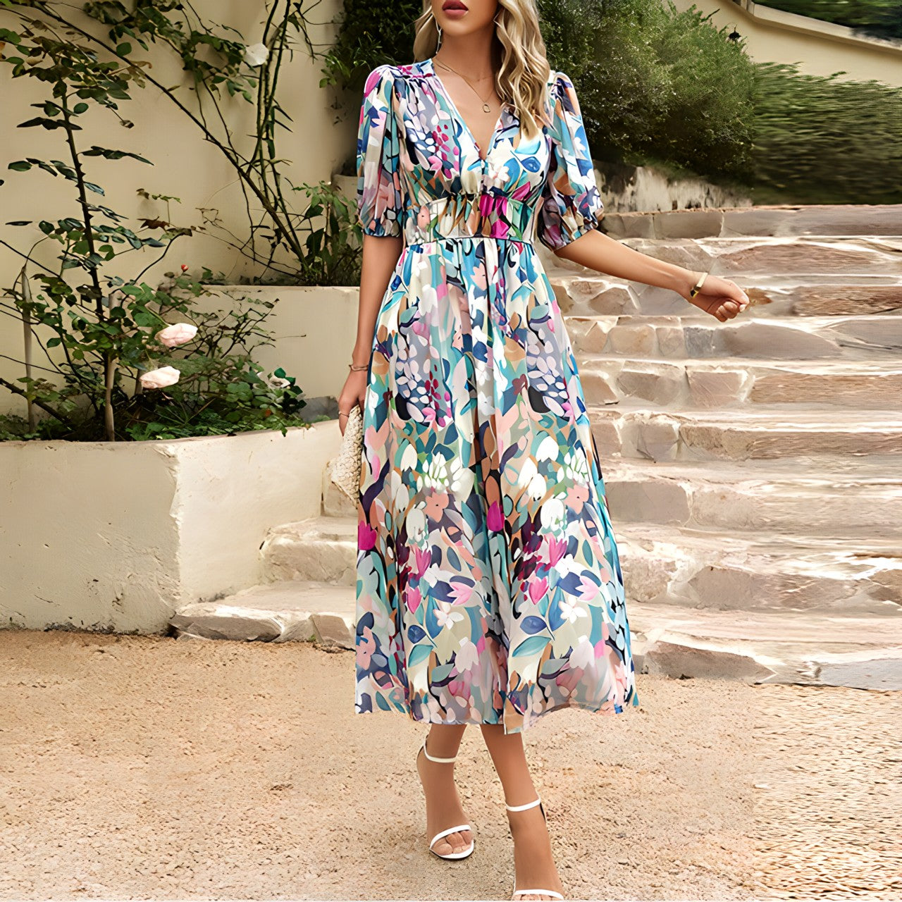 Sasha™ | Elegant V-Neck Dress